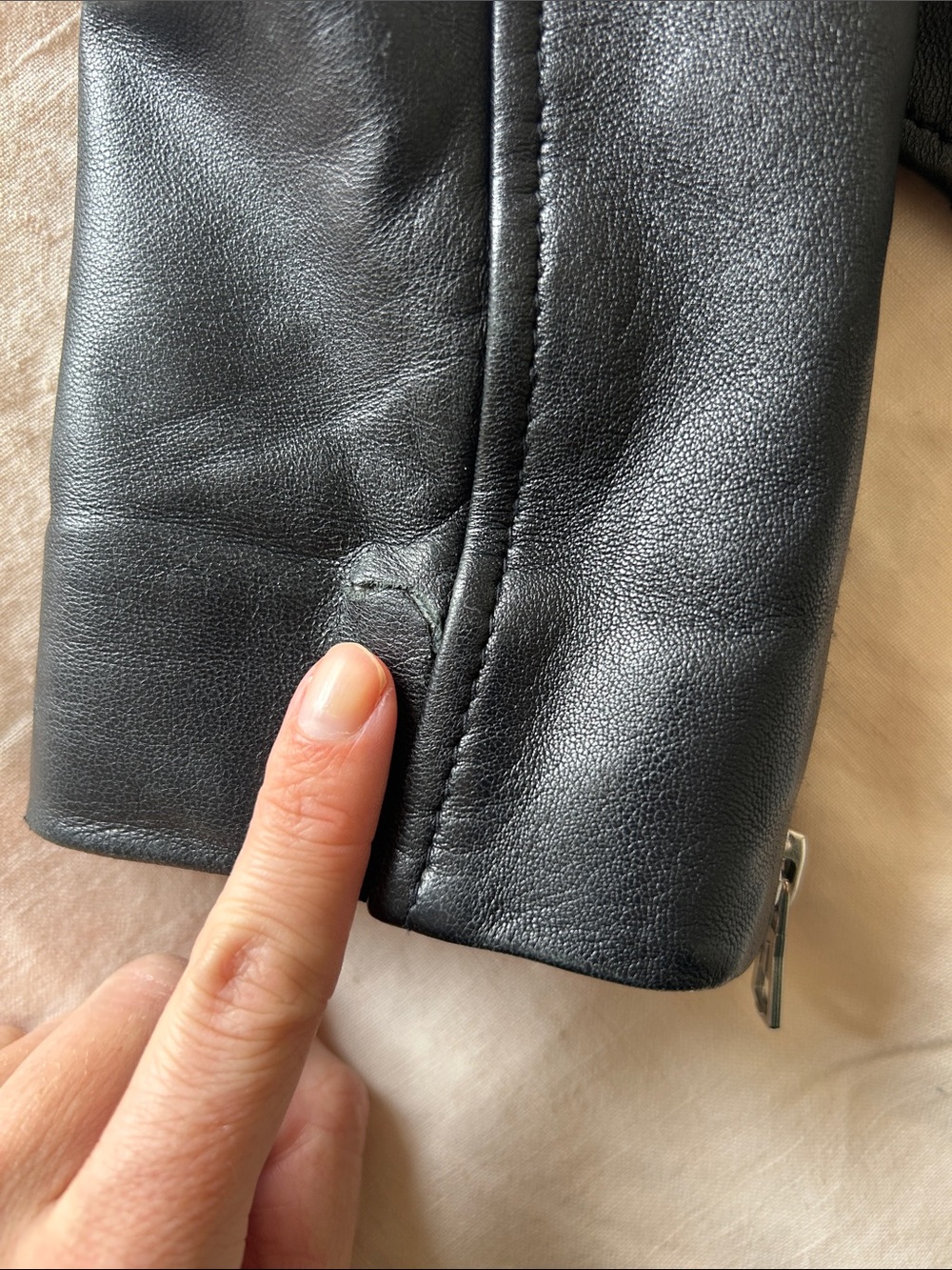 Zara Real Black Leather Moto Jacket - Picture 5 of 6